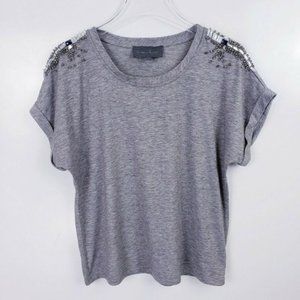 🌻Sunday In Brooklyn Rhinestone Shoulder Tee